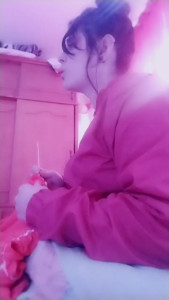 NEW SCENE DEEP FUCKED MOUTH Omg baby Look at me fucking my mouth with my dildo until drown me wearing a outfit so tight